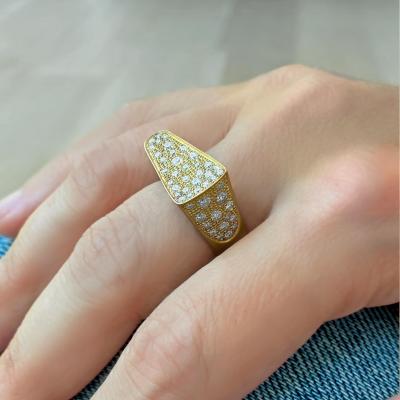 Yvonne Leon One of a Kind Diamond Edge Satin Yellow Gold Parisian Ring Yvonne Leon 2023