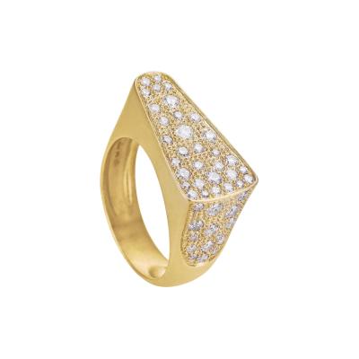 Yvonne Leon One of a Kind Diamond Edge Satin Yellow Gold Parisian Ring Yvonne Leon 2023
