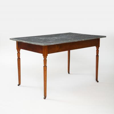 ZINC TOP TABLE WITH TURNED LEGS