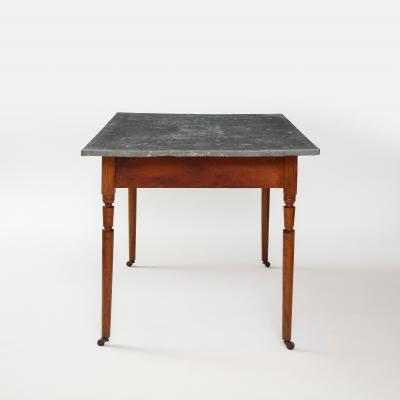 ZINC TOP TABLE WITH TURNED LEGS