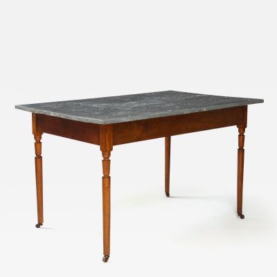 ZINC TOP TABLE WITH TURNED LEGS