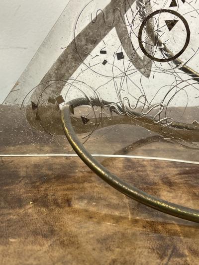 Zahara Schatz MODERNIST PLEXIGLASS WITH INCLUSIVE METALS DESIGN LAMPS BY ZAHARA SCHATZ