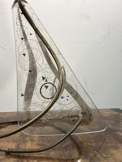 Zahara Schatz MODERNIST PLEXIGLASS WITH INCLUSIVE METALS DESIGN LAMPS BY ZAHARA SCHATZ