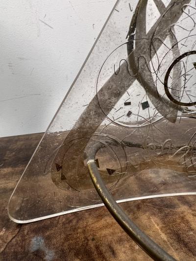 Zahara Schatz MODERNIST PLEXIGLASS WITH INCLUSIVE METALS DESIGN LAMPS BY ZAHARA SCHATZ