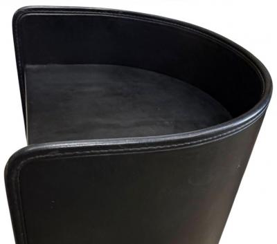 Zanotta Leather Side End Nightstand Table Italy 1980