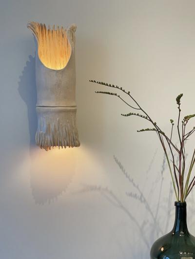 Zein Daouk Ceramic Sculptural Luminaire from The Shining Shiitake series