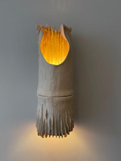 Zein Daouk Ceramic Sculptural Luminaire from The Shining Shiitake series