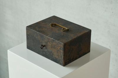 Zimmermann Stuttgart Iron Box in Patinated Metal 1930s