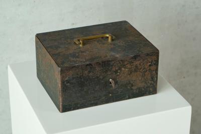 Zimmermann Stuttgart Iron Box in Patinated Metal 1930s