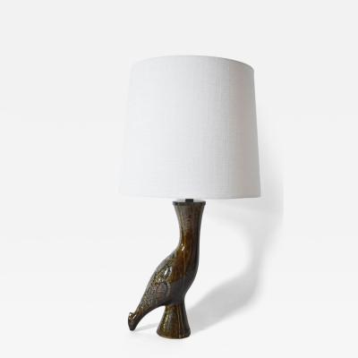 Zoomorphic bird ceramic lamp 1970s 