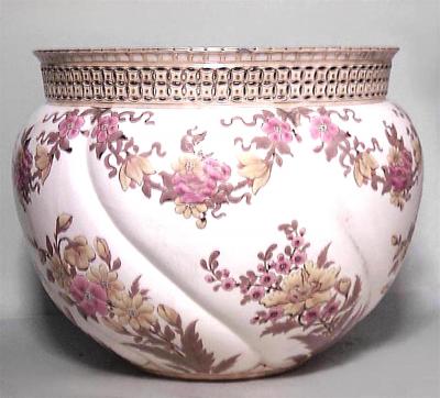Zsolnay Hungarian Victorian Floral Lusterware Pot