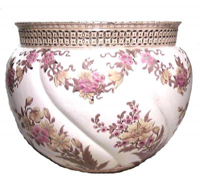 Zsolnay Hungarian Victorian Floral Lusterware Pot