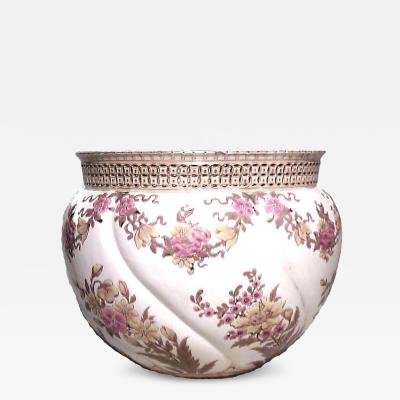 Zsolnay Hungarian Victorian Floral Lusterware Pot