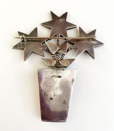 Zuni flowers in a pot pin