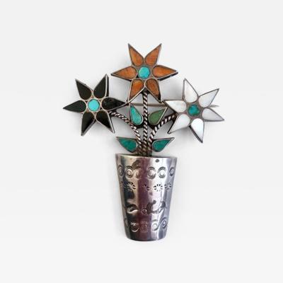 Zuni flowers in a pot pin