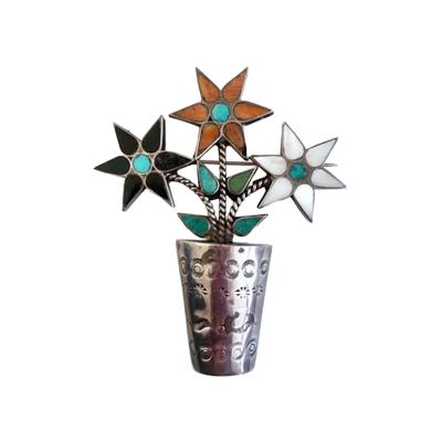 Zuni flowers in a pot pin