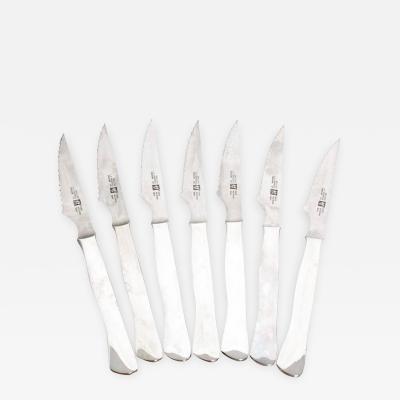 J. A. Henckels - 1970s Zwilling Set of 6 Black Knives by J A