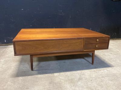 a Lovely Walnut coffee Table by Kip Stewart for the Drexel Declaration Group
