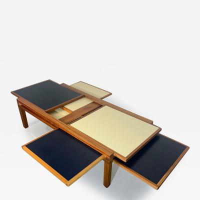 bernard Vuarnesson Modernist Modular Wood Coffee Table by Bernard Vuarnesson France 1980s