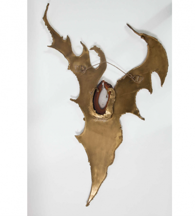 chantal vienne Wall sculpture by Chantal Vienne brass and agate signed by the artist