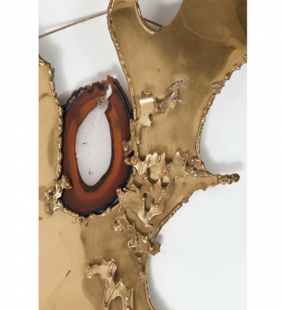 chantal vienne Wall sculpture by Chantal Vienne brass and agate signed by the artist