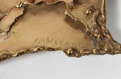 chantal vienne Wall sculpture by Chantal Vienne brass and agate signed by the artist