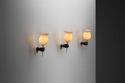 devoluy john Set of 3 John Devoluy Attr Bronze Wall Lamps Europe First half of the 20th C