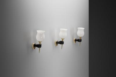 devoluy john Set of 3 John Devoluy Attr Bronze Wall Lamps Europe First half of the 20th C