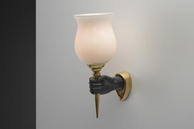 devoluy john Set of 3 John Devoluy Attr Bronze Wall Lamps Europe First half of the 20th C