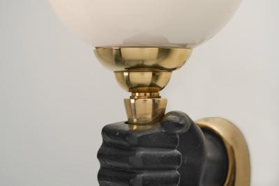 devoluy john Set of 3 John Devoluy Attr Bronze Wall Lamps Europe First half of the 20th C