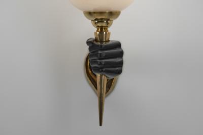 devoluy john Set of 3 John Devoluy Attr Bronze Wall Lamps Europe First half of the 20th C