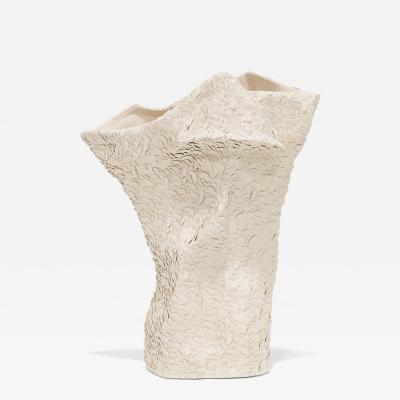 gilles caffier Gilles Caffier Large Limited Edition Drape Vase in Porcelain 26 5 High