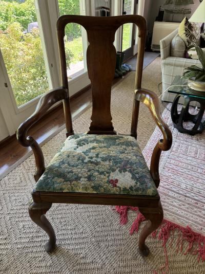 james parkinson Antique Georgian armchair by James Parkinson with new Scalamandre fabric