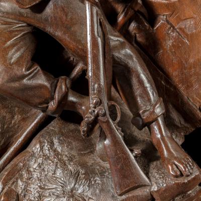 large Black Forest walnut plaque