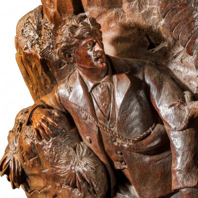 large Black Forest walnut plaque