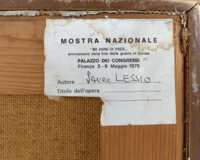 lauro lessio Italian 1970s Abstract Oil Paintings by Lauro Lessio