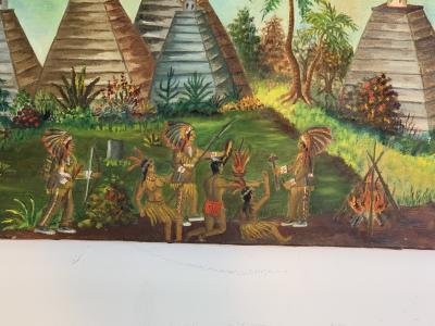 ludwik A Smialkowski 1934 EAST INDIAN AGODAS OIL PAINTING