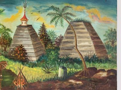 ludwik A Smialkowski 1934 EAST INDIAN AGODAS OIL PAINTING