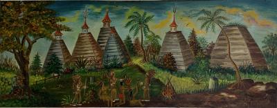 ludwik A Smialkowski 1934 EAST INDIAN AGODAS OIL PAINTING
