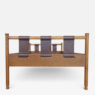 marco comolli Marco Comolli Day Bed in Wood and Leather for Mobilia Italy 1960s