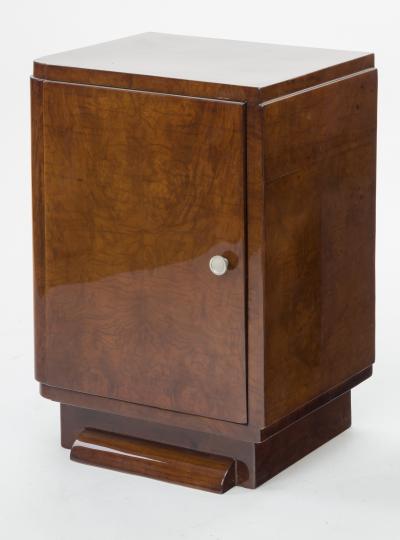 pair of french art deco veneer bedsides