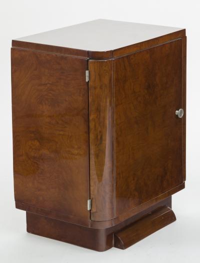 pair of french art deco veneer bedsides