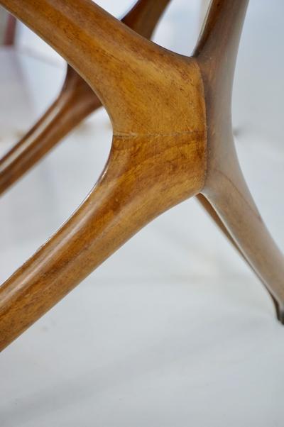 pierluigi Giordani Pierluigi Giordani round coffee table carved wood and crystal top 1950