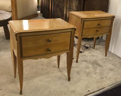 raoul lardin Raoul Lardin pair of 40s refined side tables or bedsides