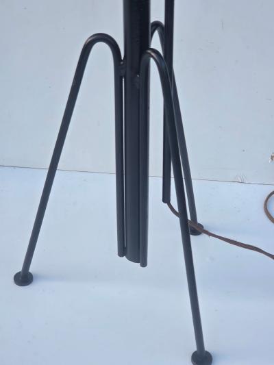 stadler neuwirth lamp company Stadler Neuwirth Adjustable Beech and Wrought Iron Floor Lamp circa 1951