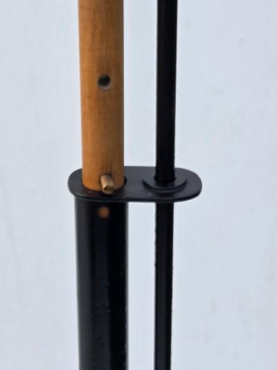 stadler neuwirth lamp company Stadler Neuwirth Adjustable Beech and Wrought Iron Floor Lamp circa 1951