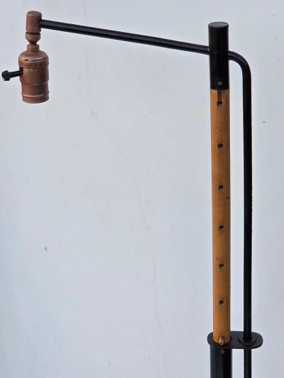 stadler neuwirth lamp company Stadler Neuwirth Adjustable Beech and Wrought Iron Floor Lamp circa 1951