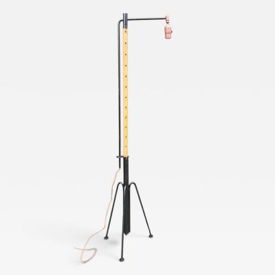 stadler neuwirth lamp company Stadler Neuwirth Adjustable Beech and Wrought Iron Floor Lamp circa 1951