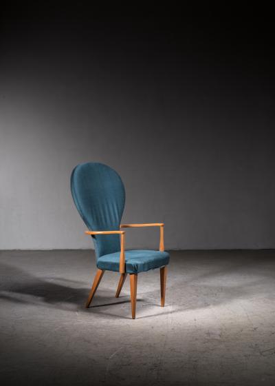 tor Wolfenstein Scandinavian Modern high back armchair
