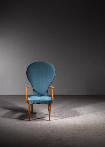 tor Wolfenstein Scandinavian Modern high back armchair